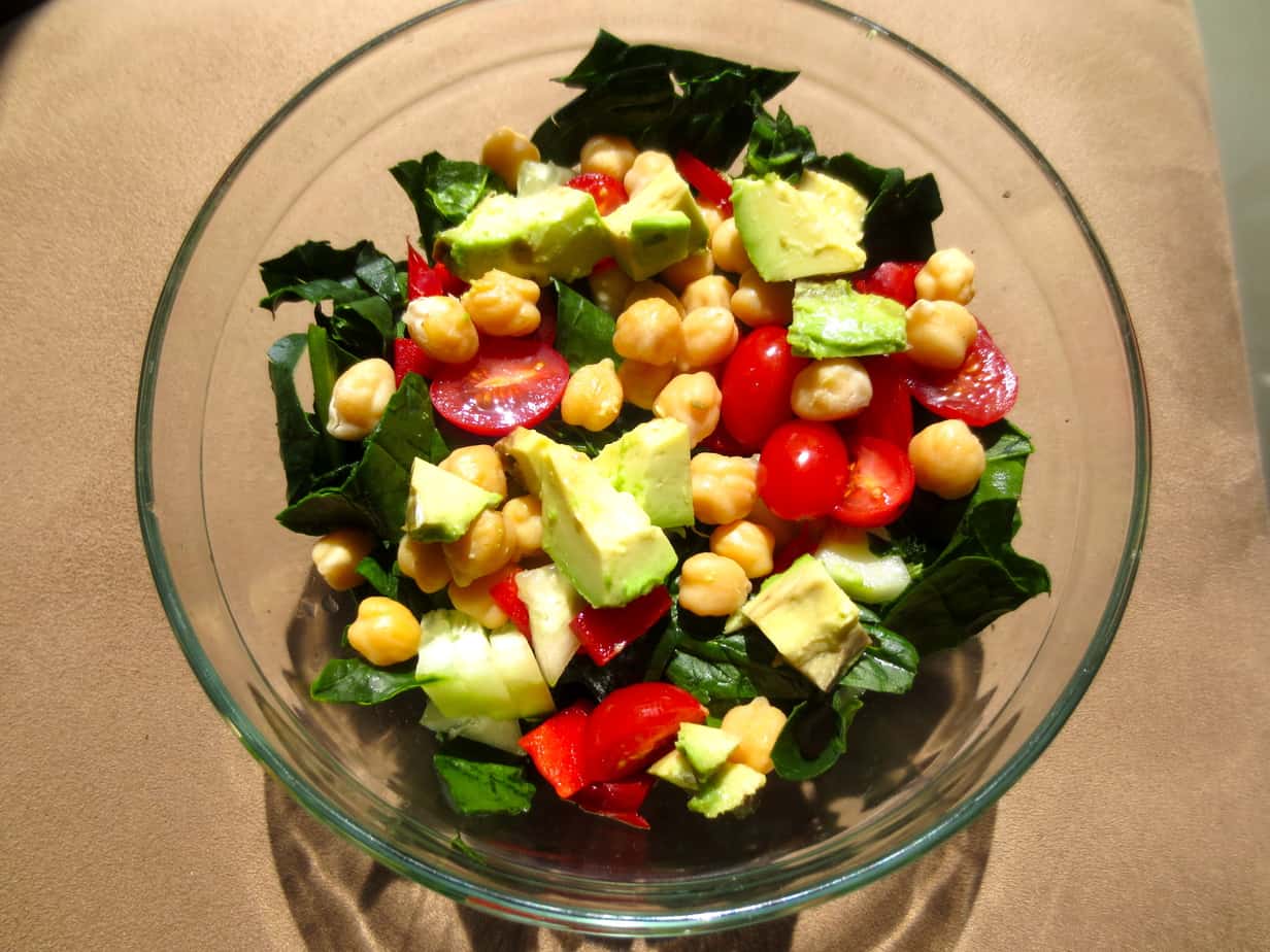 Chick Pea Spinach Salad