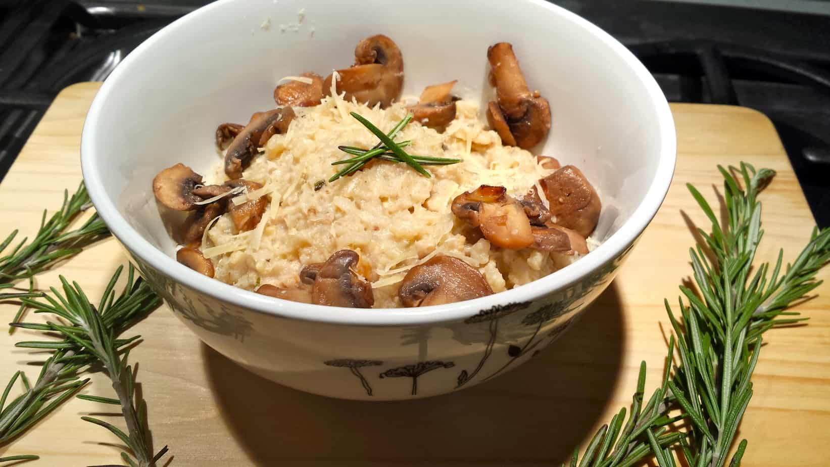 Pretty Mushroom Rosemary Risotto