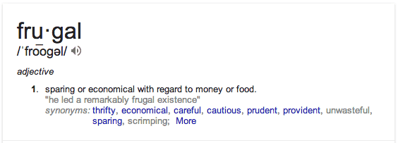 What does frugal mean deals