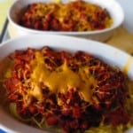 Vegetarian Chili Over Spaghetti Squash