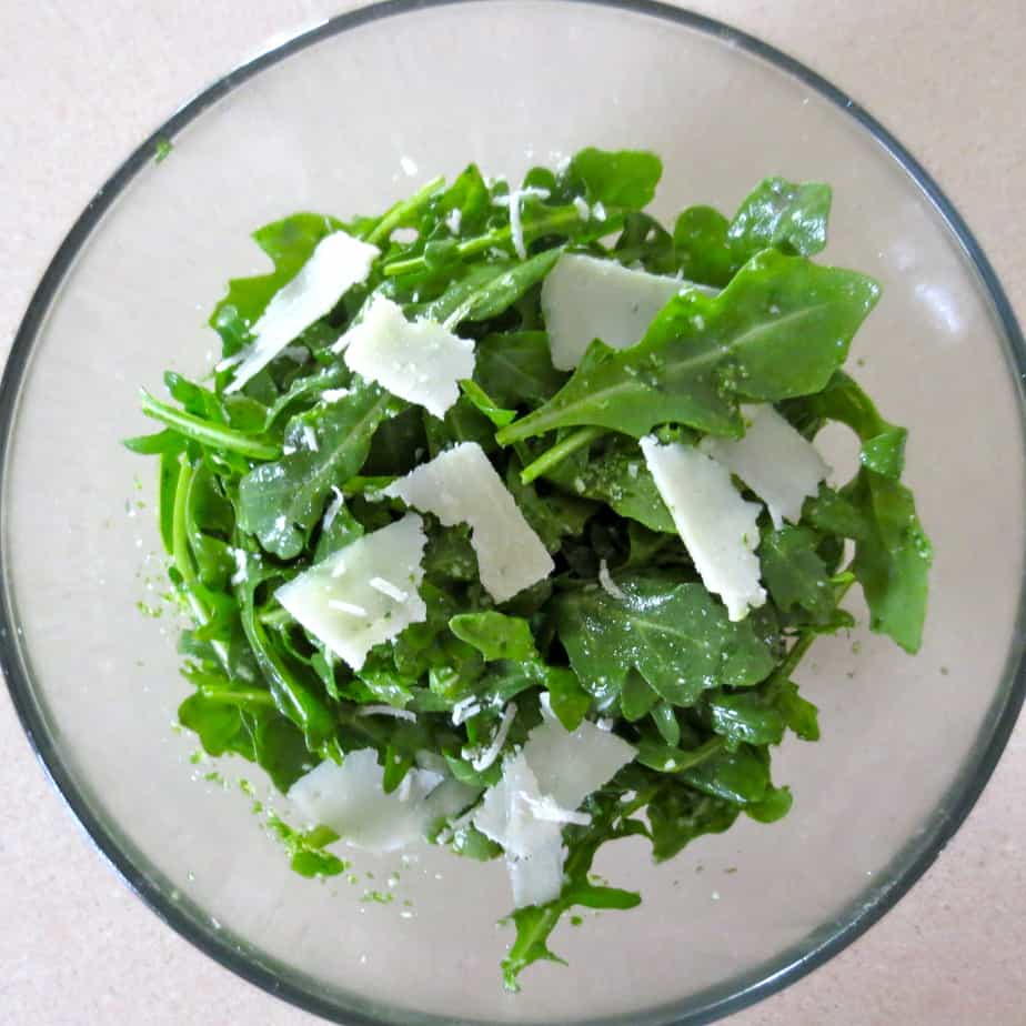 Arugula Basil Lemon Parm Salad