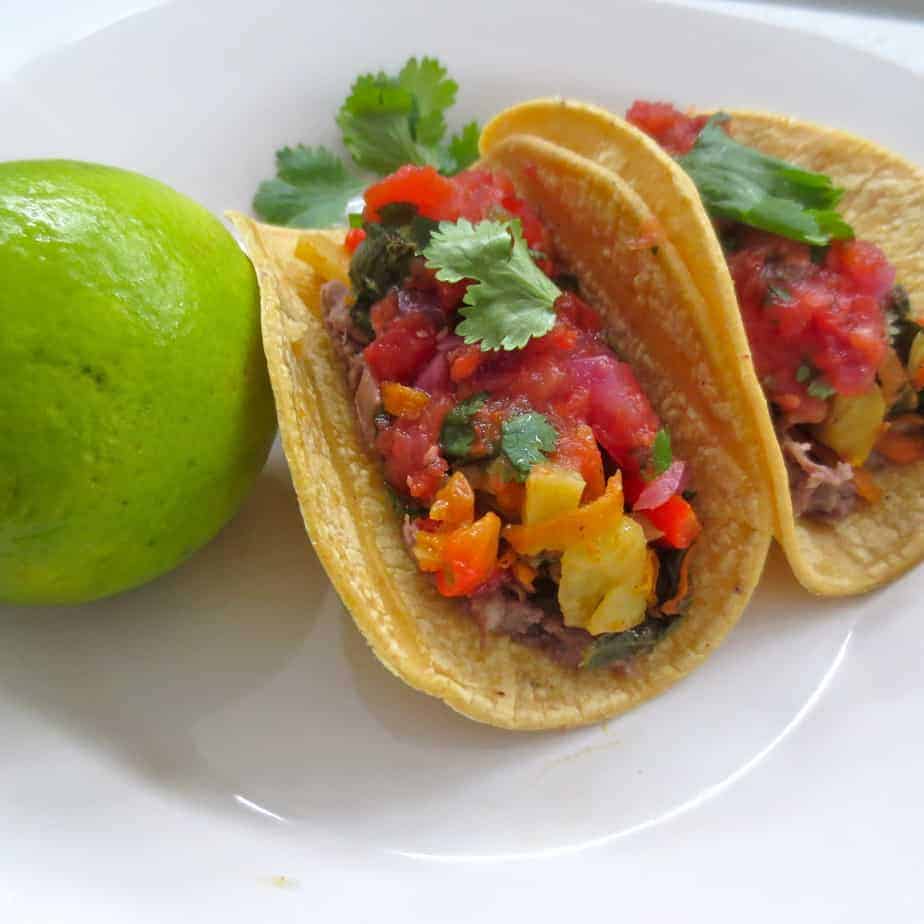 Salsa on Veggie Tacos