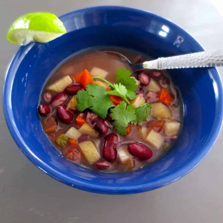 Sprouted Kidney Bean Lime Soup