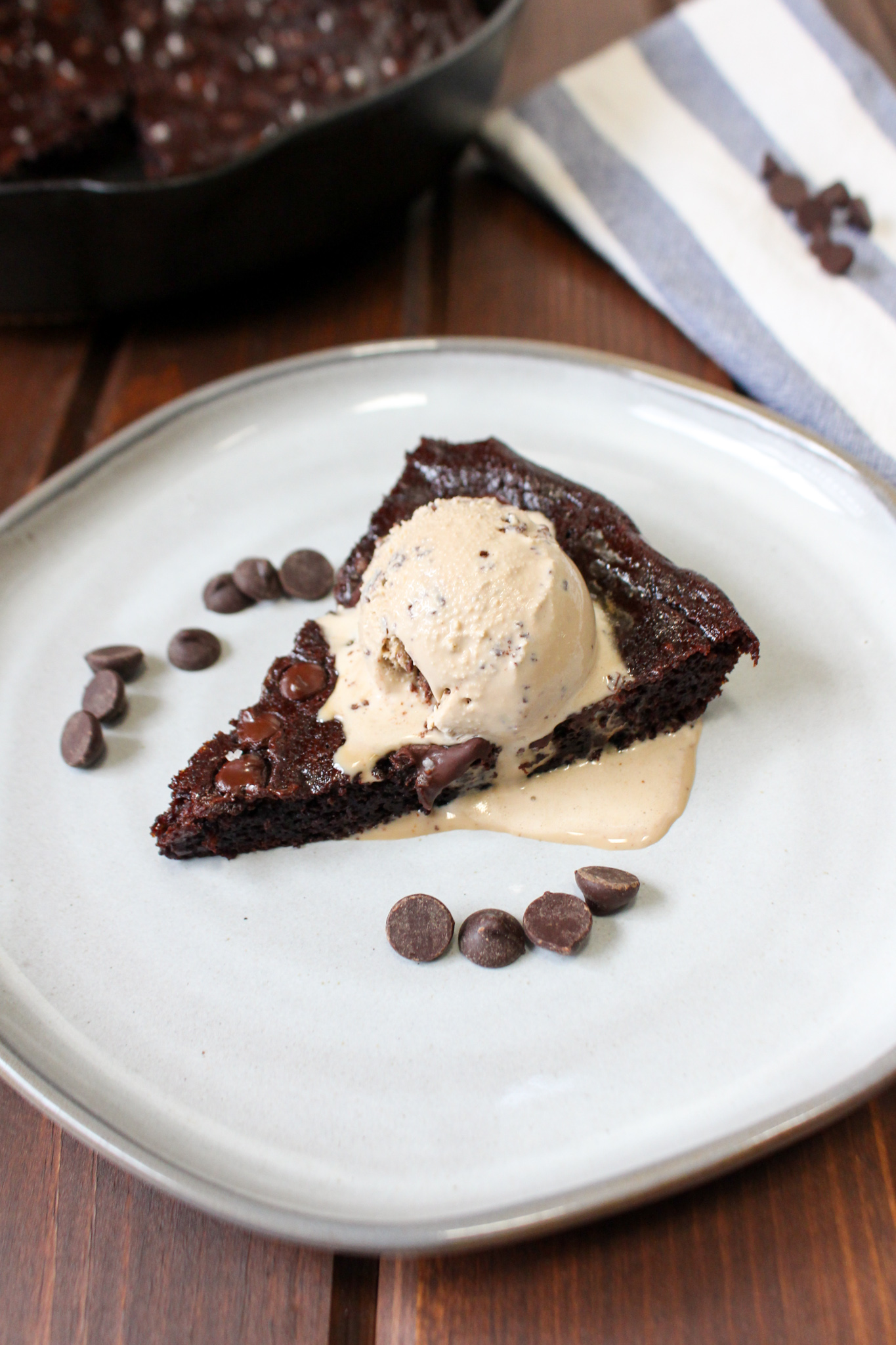 Plantain Chocolate Cake with Ice Cream