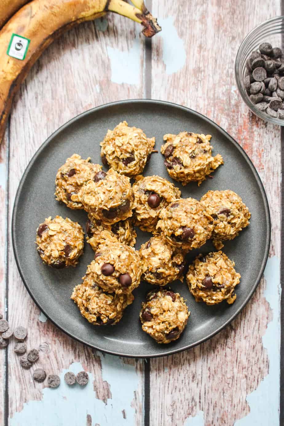 plate of chocolate oat cookies