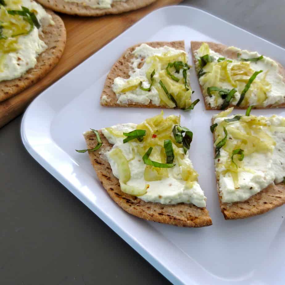 Fennel Ricotta Basil Pita Pizza