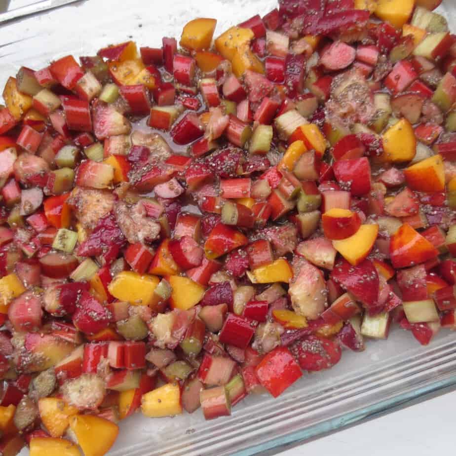 RhubarbPeachNectarine Cobbler With Date Streusel (Paleo) Frugal