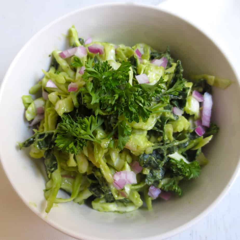 Avocado Coleslaw (With Cabbage and Kale) | Frugal Nutrition