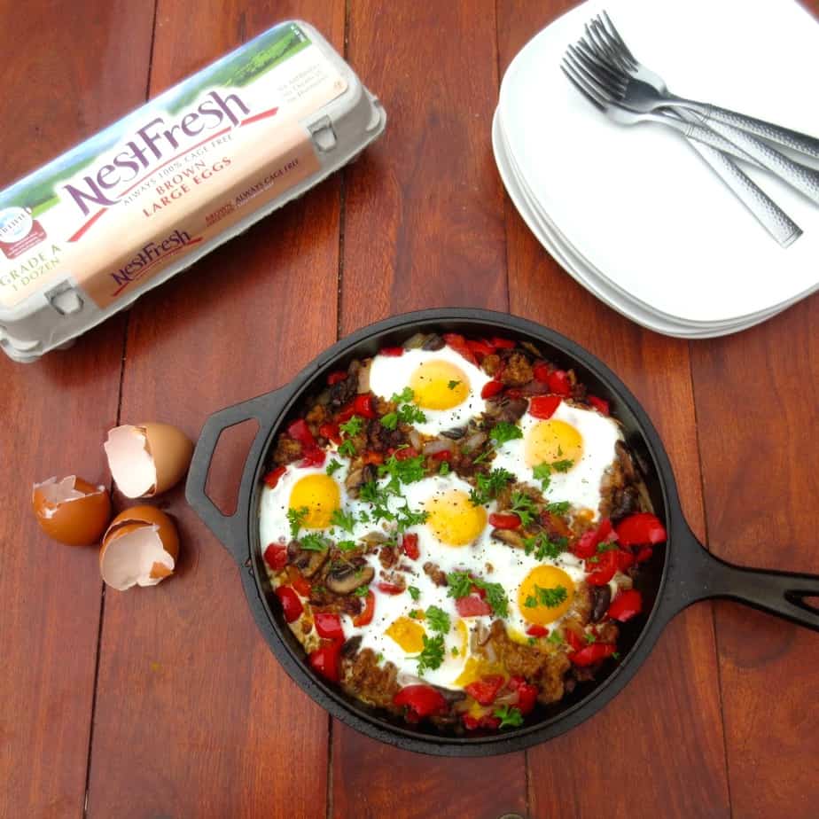 Paleo Sausage Egg Skillet with Peppers by Frugal Nutrition