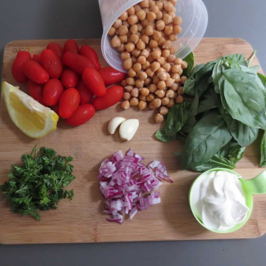Creamy Chickpea Salad Ingredients