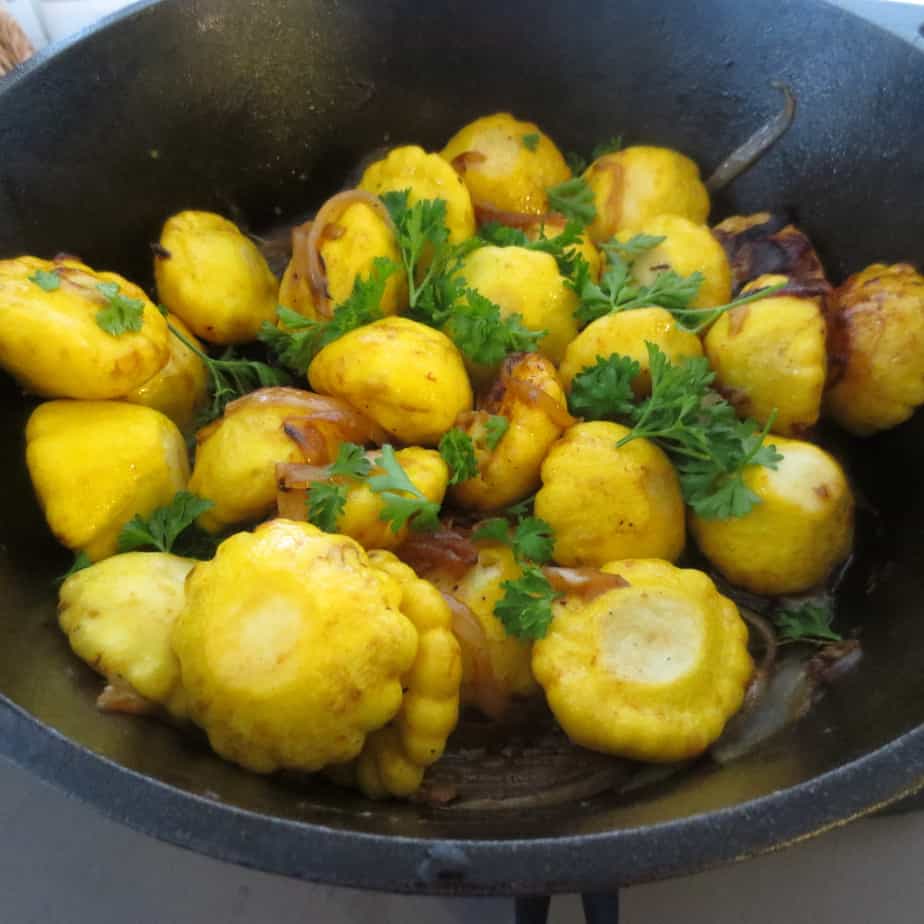 Braised Pattypan/Sunburst Squash