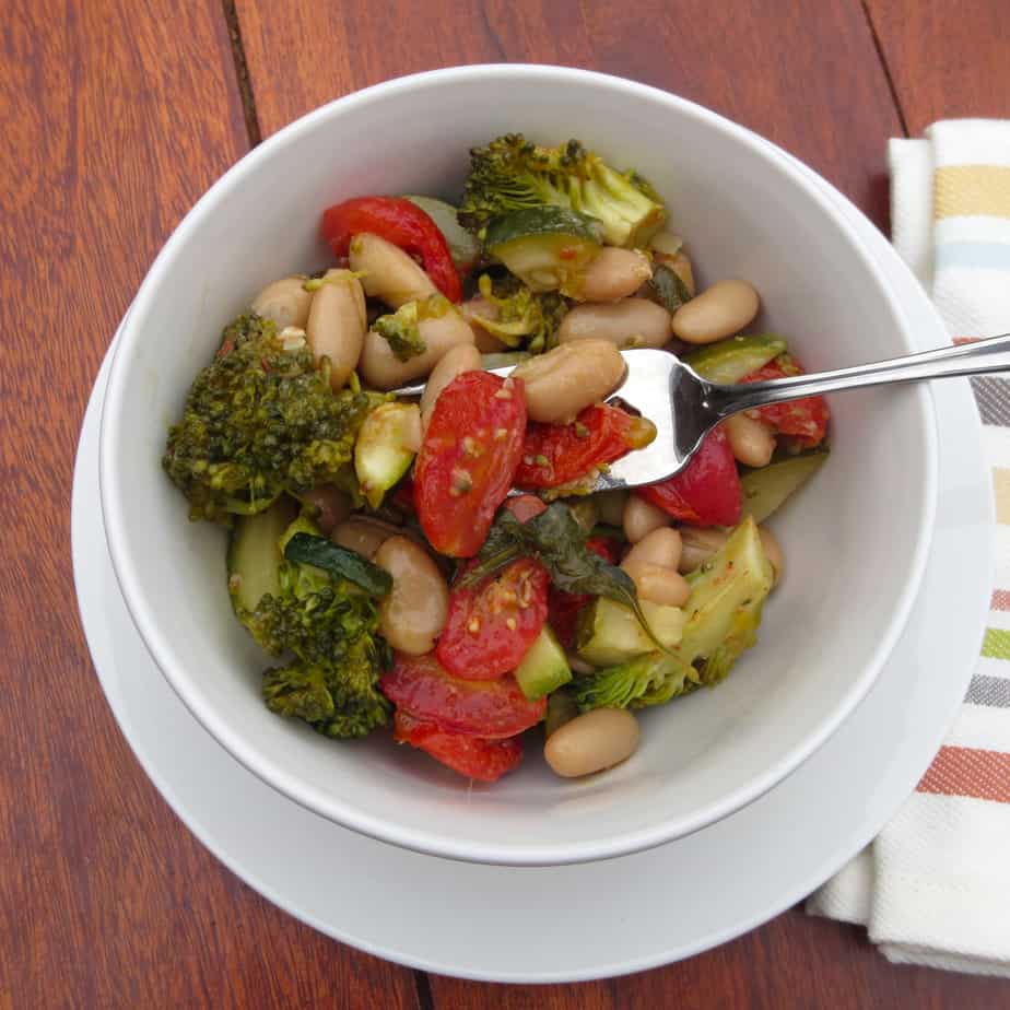 Roasted Veggies with Garlic and White Beans