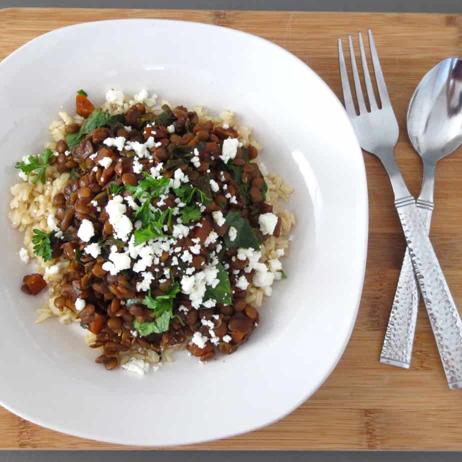 Cheap Balsamic Lentils and Rice