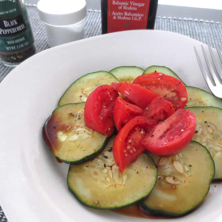 Cucumber Tomato Salad With Balsamic and Olive Oil