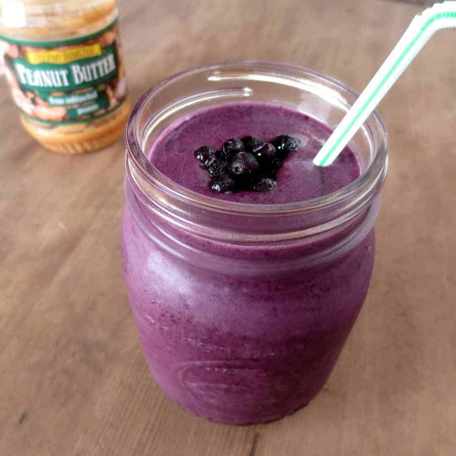 Peanut Butter and Blueberry Smoothie