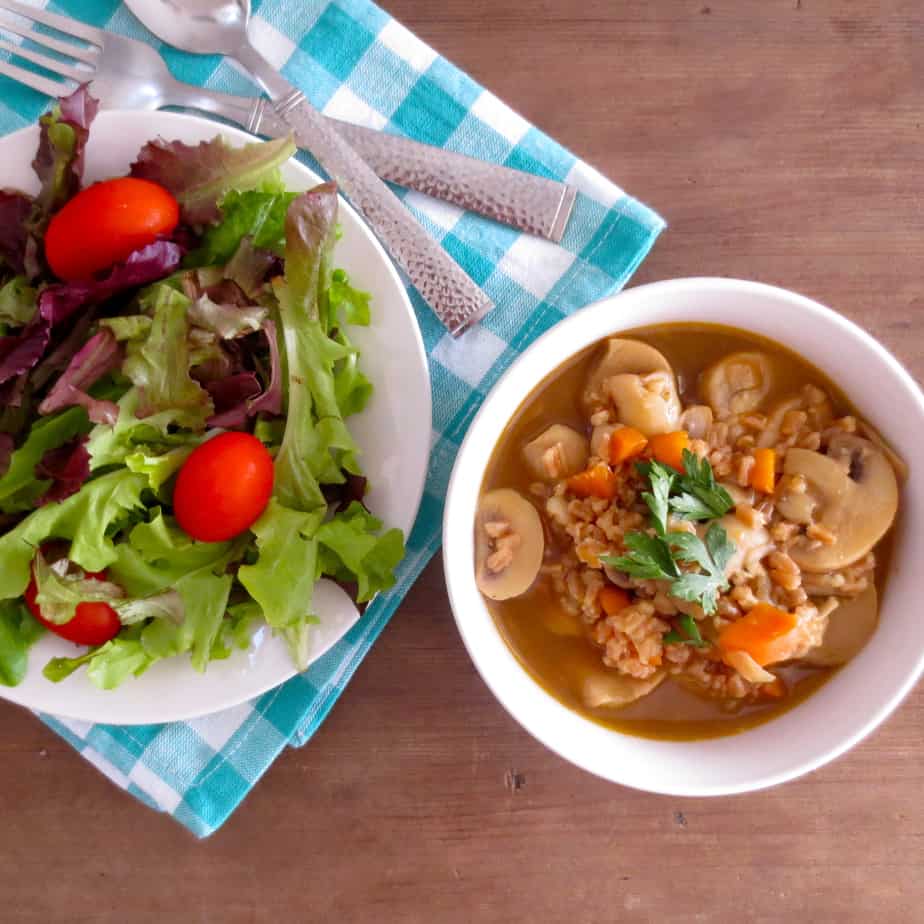 Easy Mushroom and Farro Soup