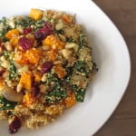 Whole Wheat Couscous with Squash, Swiss Chard, Cranberries, and Nuts