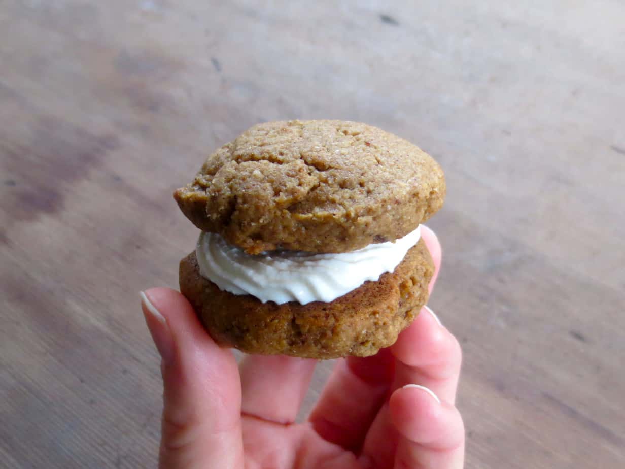 Easy Cream Cheese Frosting on Molasses Spiced Cookies