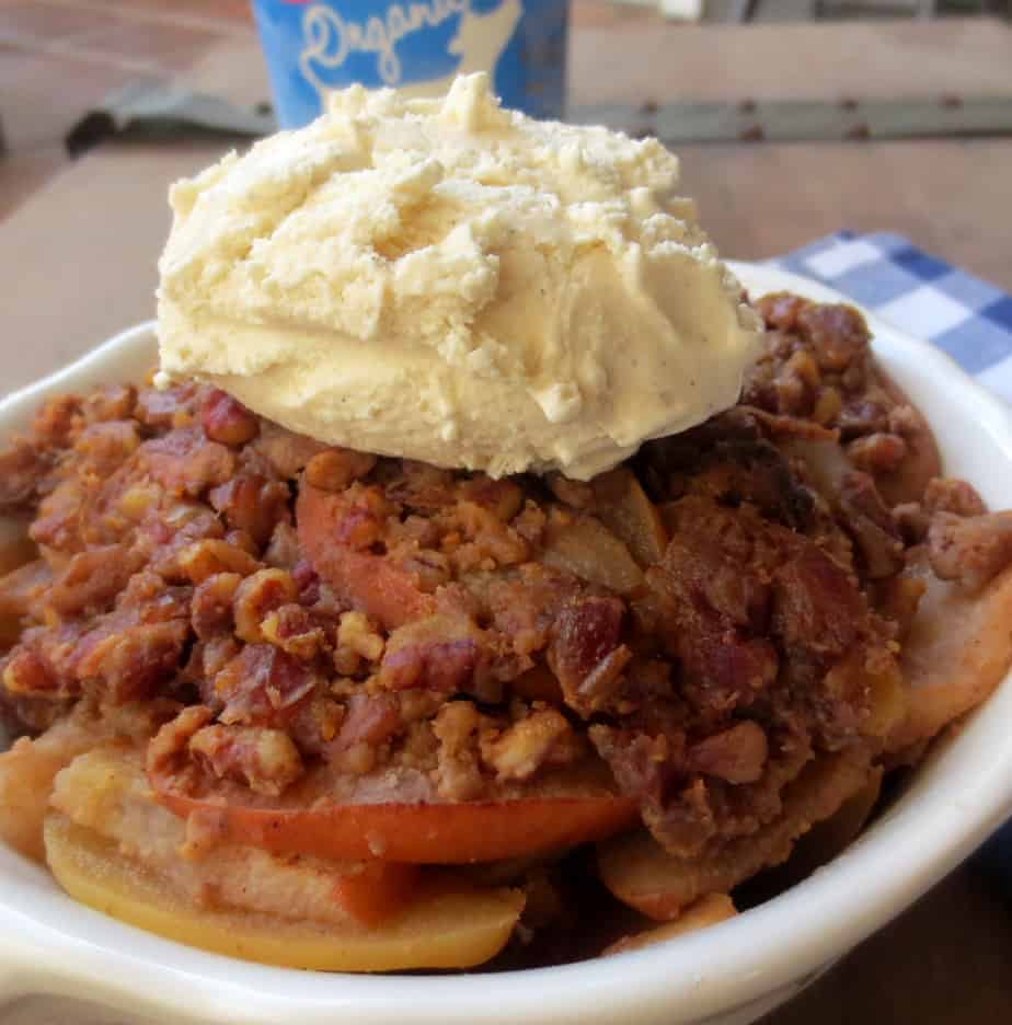 Pear Crisp With Straus Ice Cream