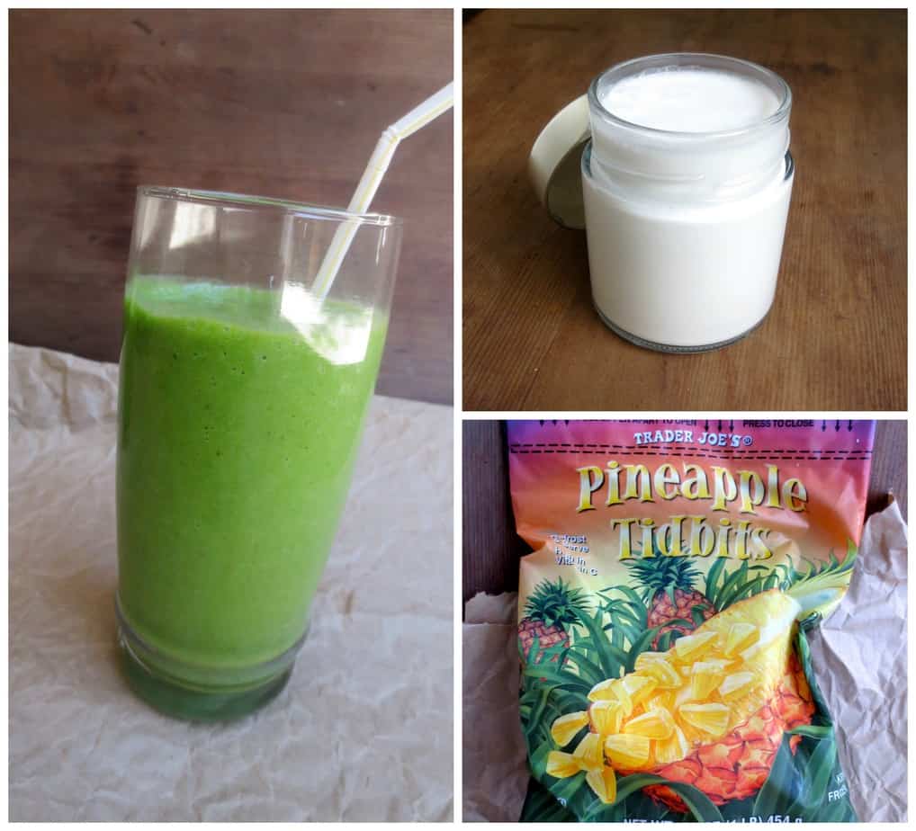 Mango or Pineapple Coconut Spinach Smoothie by Frugal Nutrition $0.75 per smoothie