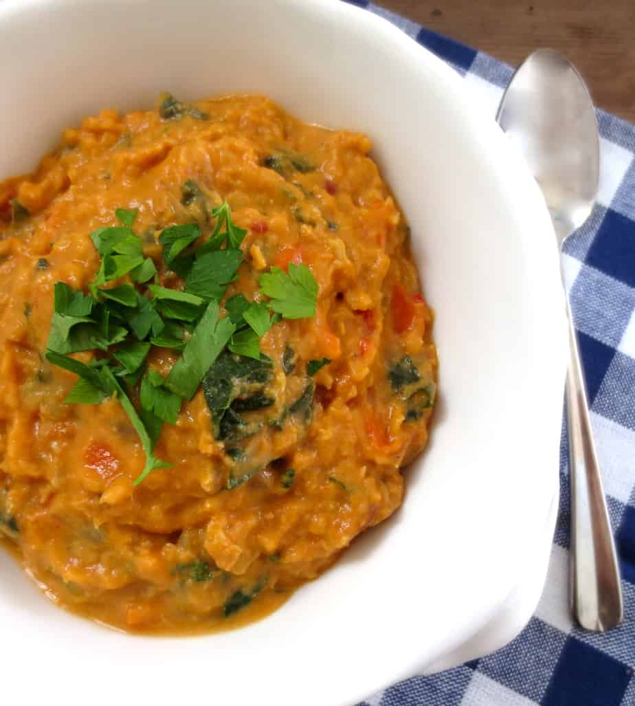 Red Lentil Thai Stew with Kale