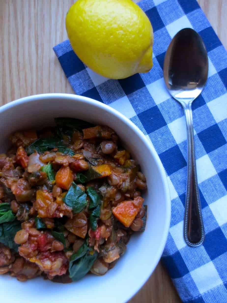 Lemony Lentil Squash Stew