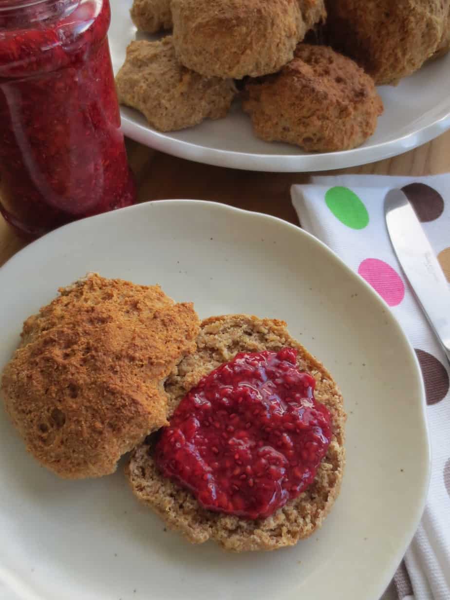 Easy Raspberry Chia Jam and Yogurt Biscuits