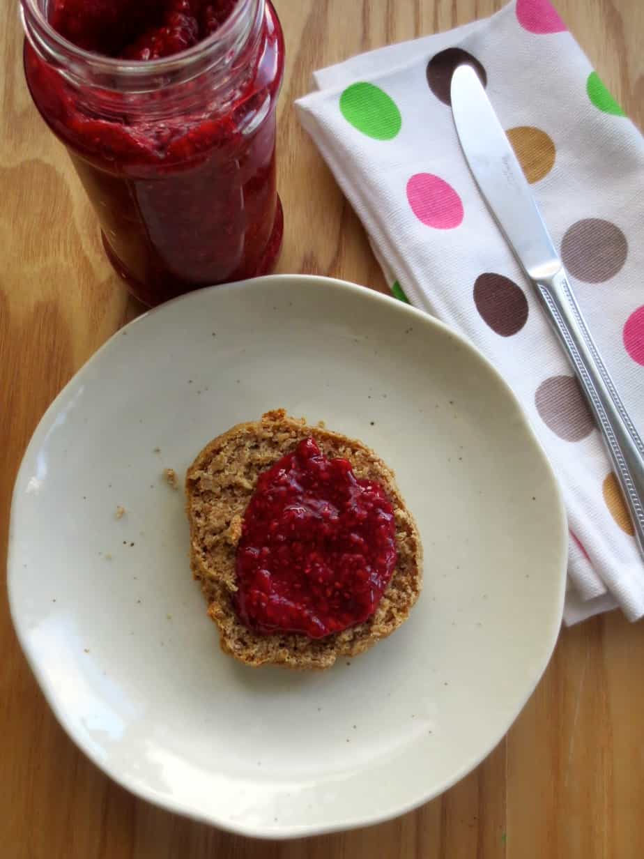 Easy Raspberry Chia Jam with Yogurt Biscuits