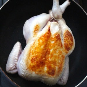 Seared Whole Chicken for the Rice Cooker by Frugal Nutrition