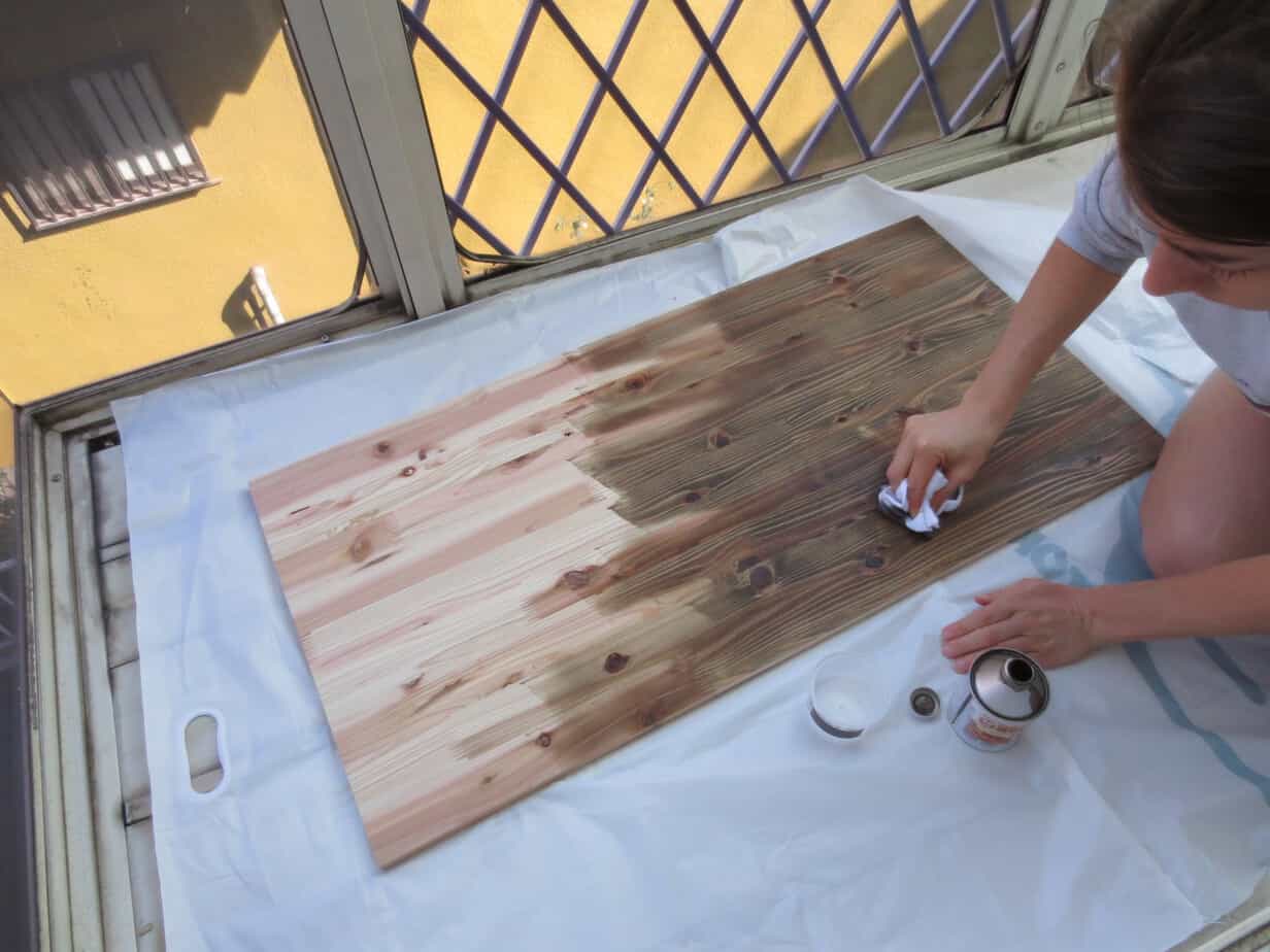 Staining Wood - Photo Board/Coffee Table