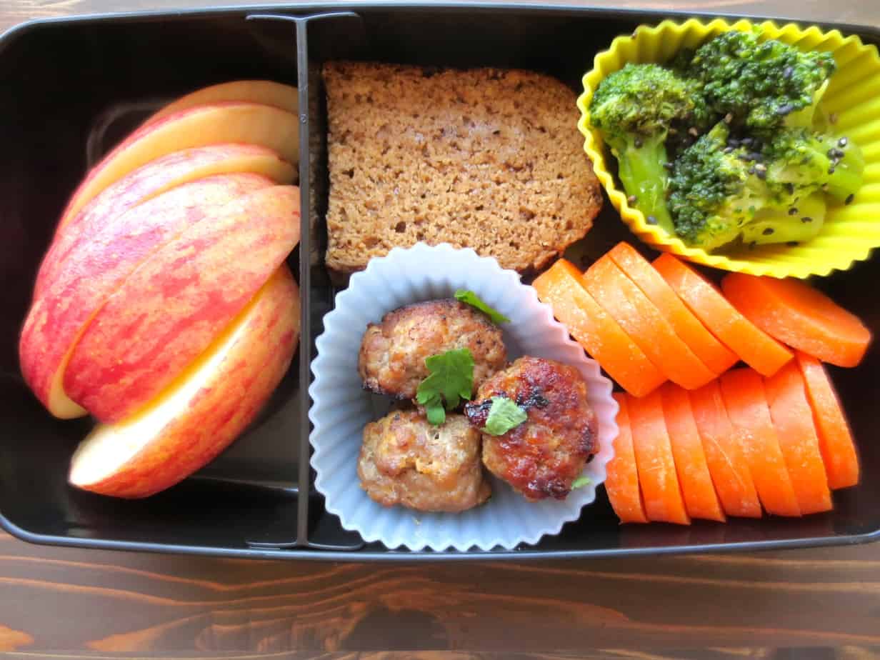 Adult Bento Box Ideas - Miso Meatballs