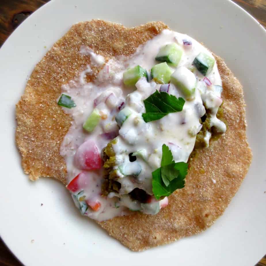 #GoodandCheap Indian Dal Lunch Wraps with Whole Wheat Roti and Raita Sauce