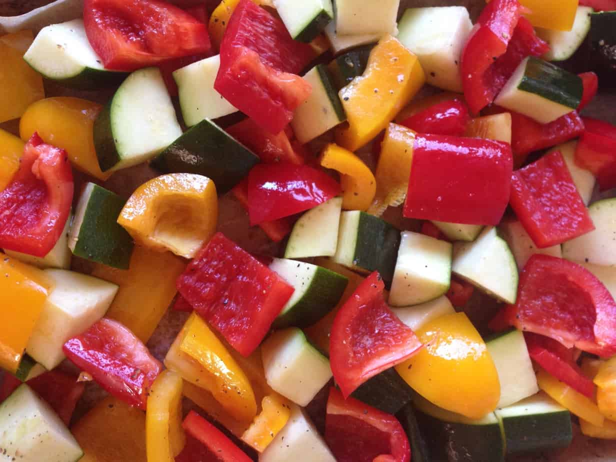 Veggies for Roasting - Bell Peppers and Zucchini