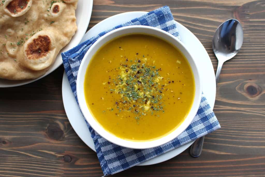 Kabocha Squash Soup with Whole Wheat Naan | Frugal Nutrition #dinner #easy #kabocha #soup 