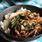 #easydinner Shredded Chicken with Dried Figs, Onions, Spinach, and Mashed Potatoes | Frugal Nutrition