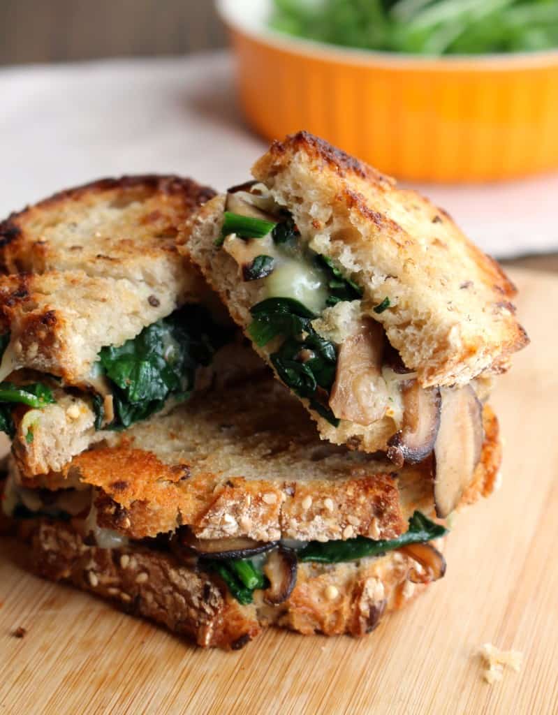 Mushroom Melt with Spinach and Mozzarella Cheese