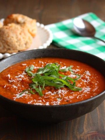 Easy Stovetop Tomato Soup with Basil - Frugal Nutrition