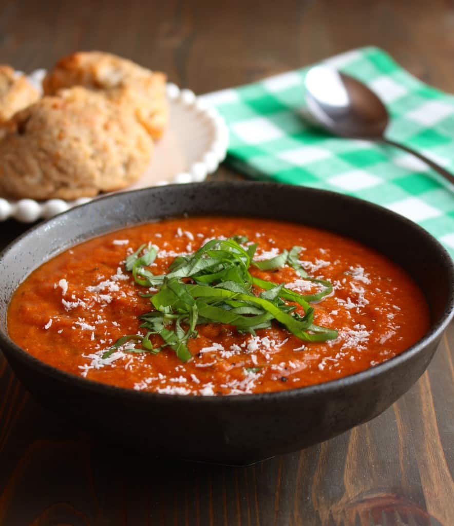 Easy Stovetop Tomato Soup with Basil - Frugal Nutrition