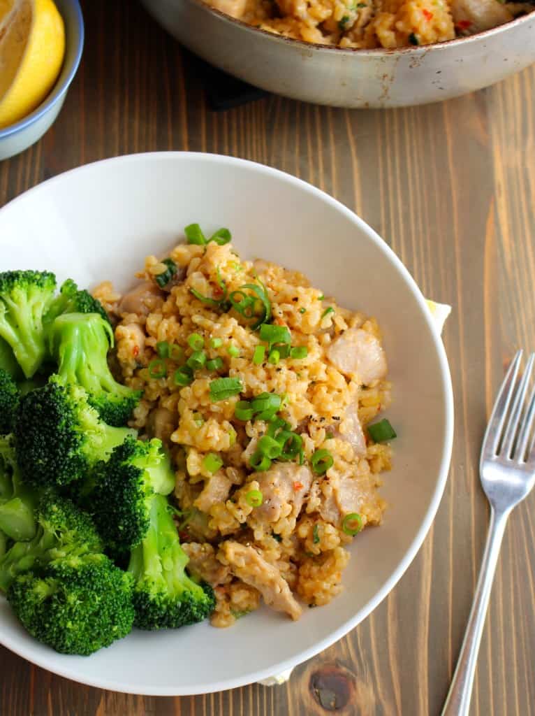 One Pan Spicy Garlic Coconut Chicken & Rice #onepan #onepot #easydinner | Frugal Nutrition