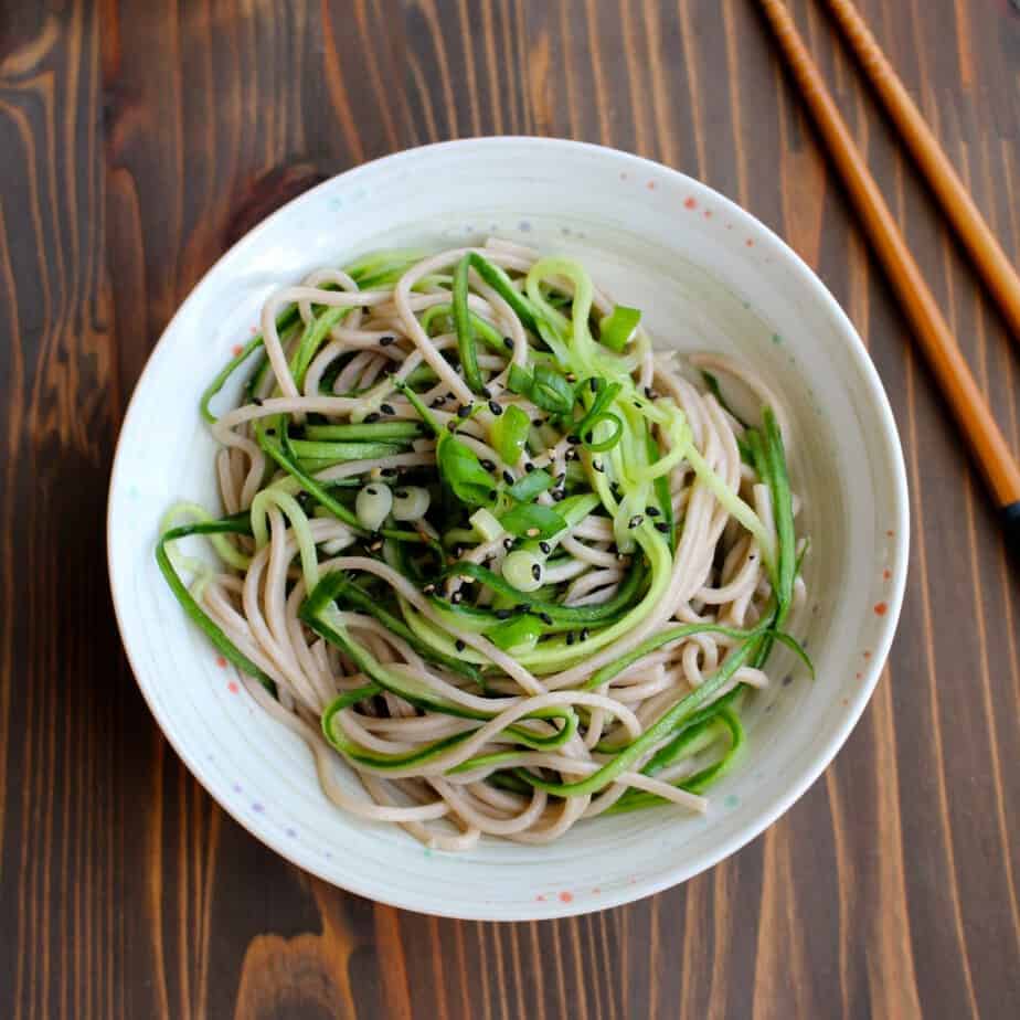 Cucumber Noodles with Rice Vinegar & Soba | Frugal Nutrition