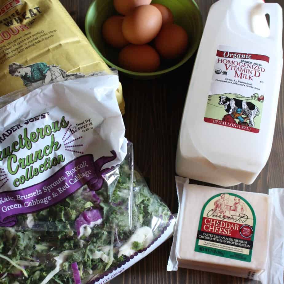 Kale and Cheddar Whole Wheat Crepes Ingredients