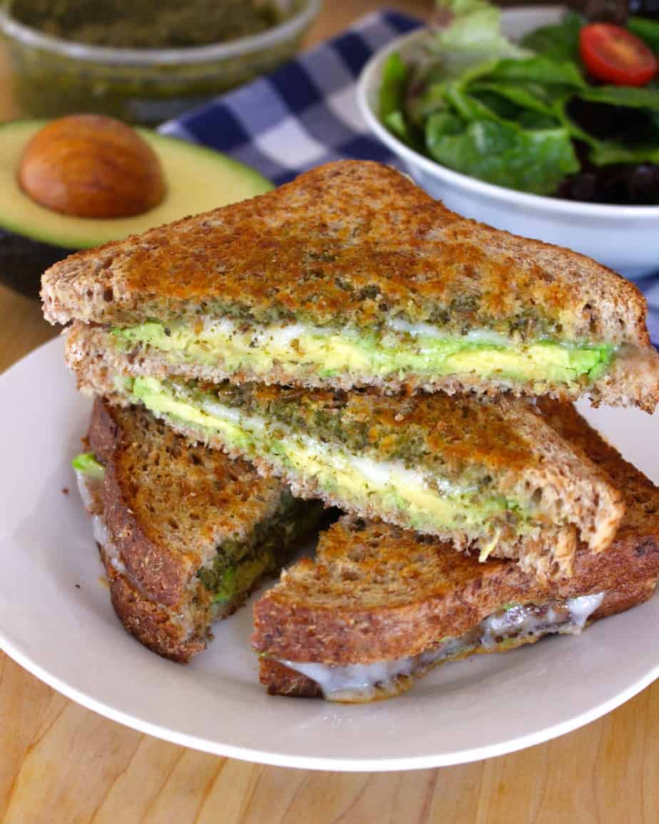 Avocado, Pesto, & Provolone Grilled Cheese | Frugal Nutrition #grilledcheese #easyweeknightdinner #lunch