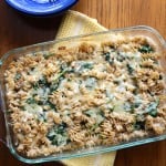 Sausage & Spinach Cheddar Casserole With Creamy Cauliflower Sauce | Frugal Nutrition