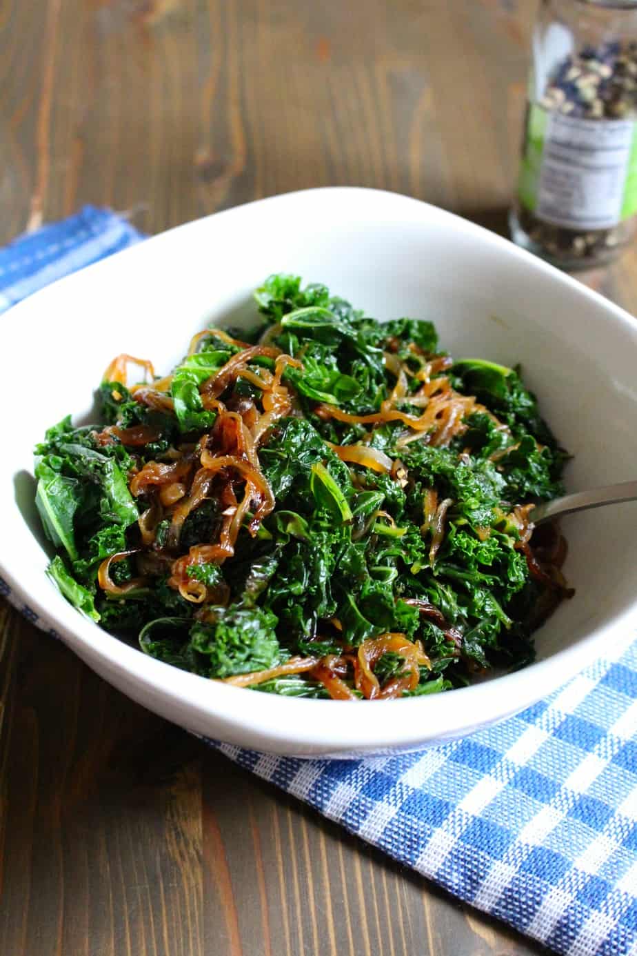 Easy kale with caramelized onions | Frugal Nutrition