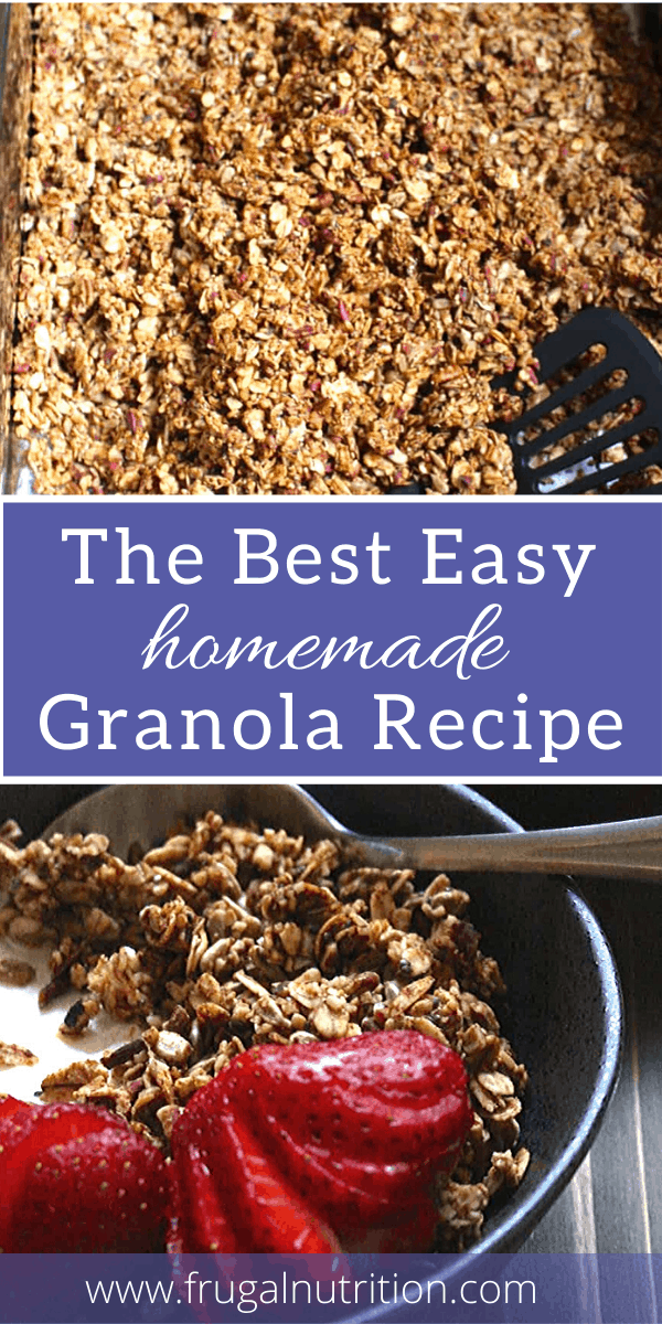 healthy homemade granola with text overlay