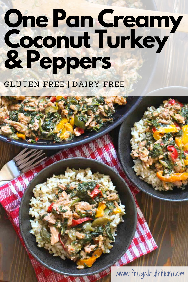 One Pan Creamy Coconut Turkey & Peppers by frugalnutrition