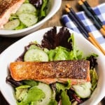 Simple Seared Salmon and Sesame Cucumber Salad | Frugal Nutrition