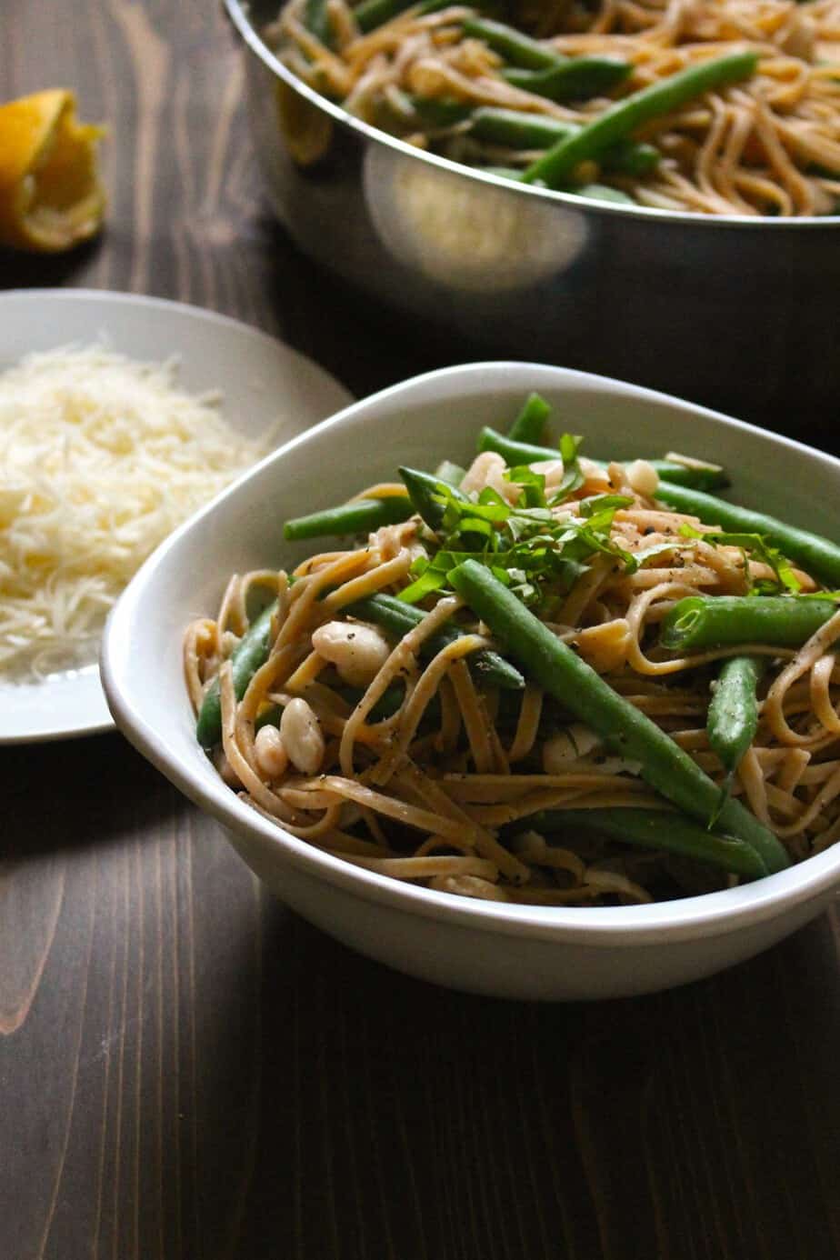 Lemon Garlic Linguine with Green Beans | FrugalNutrition