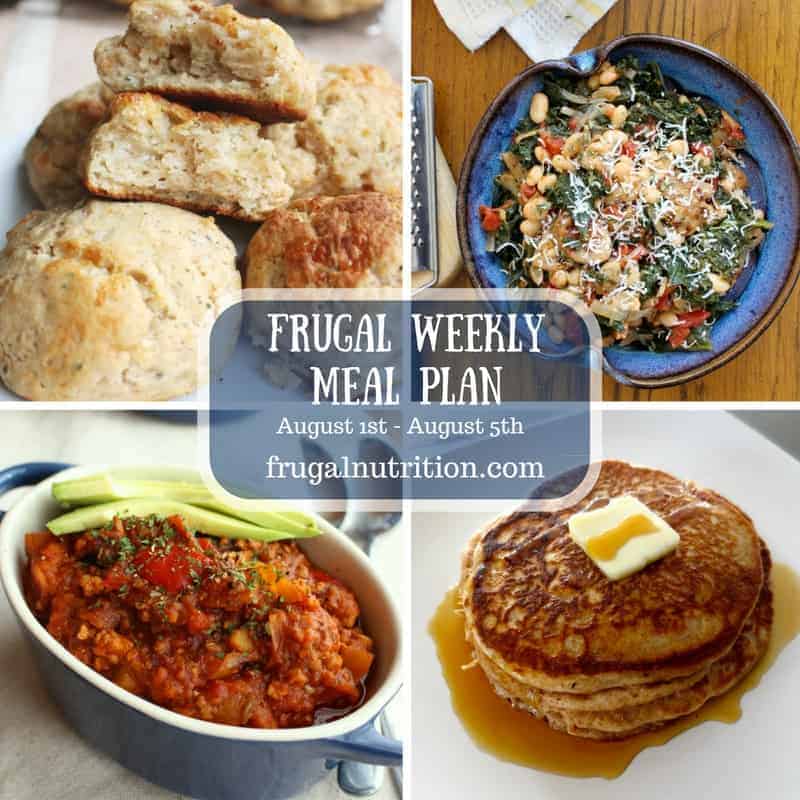 August 1st - August 5th Weekly Meal Plan