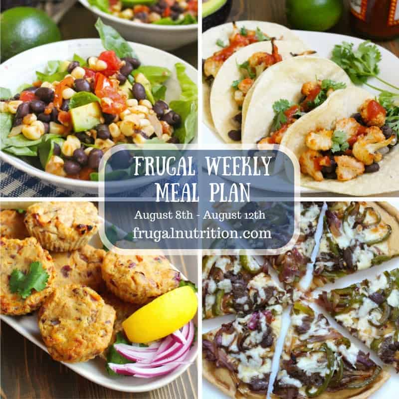 August 8 - August 12 Weekly Meal Plan